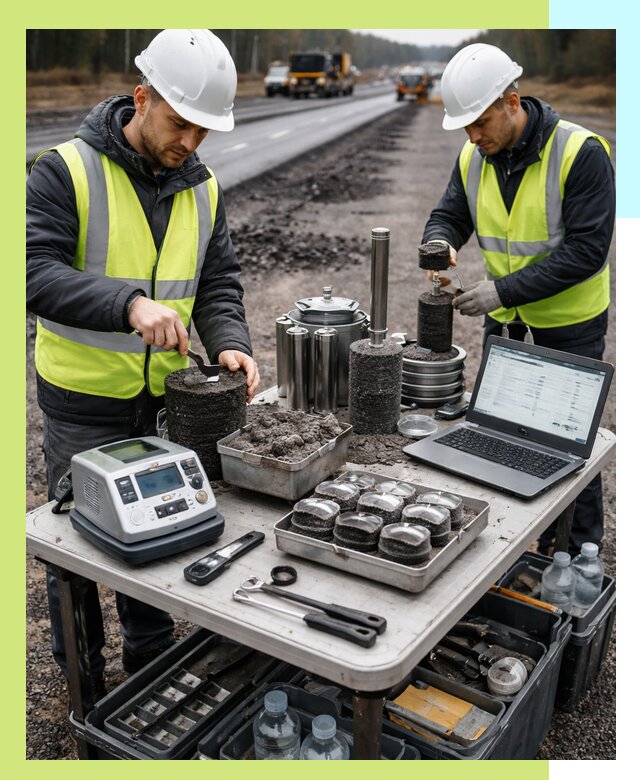 Сертификация асфальта: испытания и подтверждение в Малгобеке